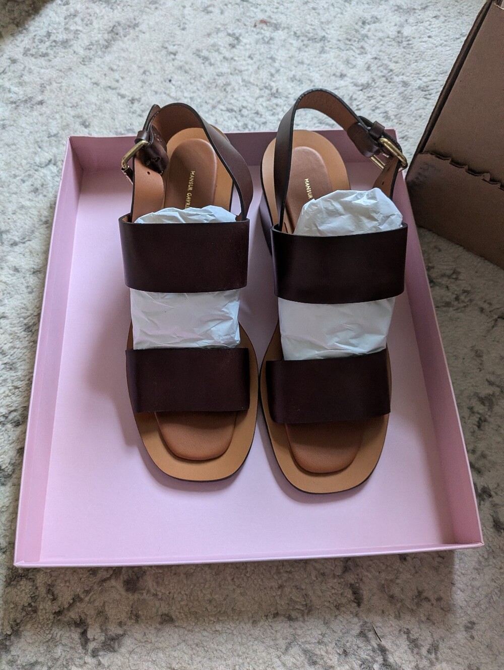 Mansur Gavriel Double Strap Heeled Sandal, New In Box - Picture 4 of 8